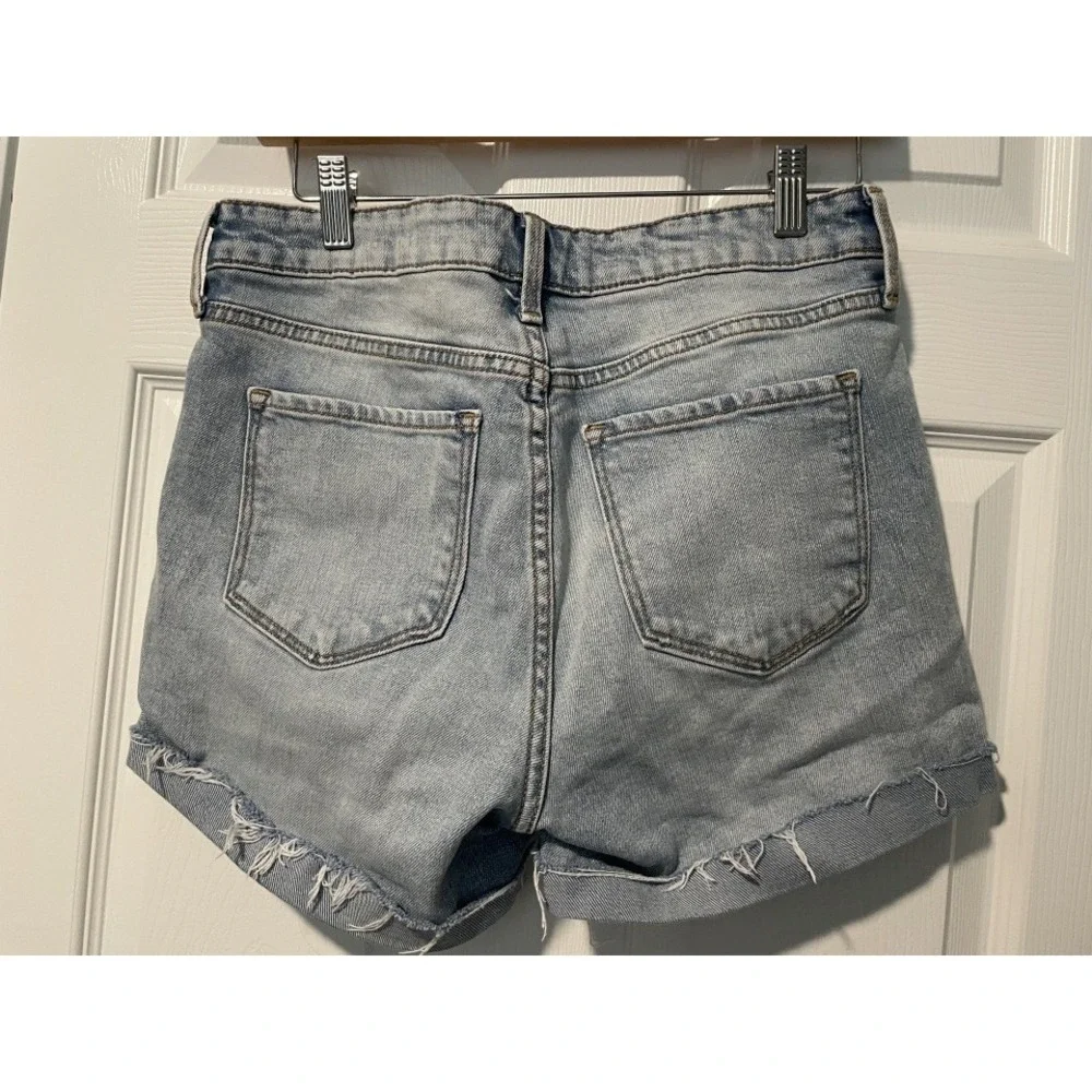 Old Navy Womens Size 10 Blue Denim High Rise Power Straight Jean Shorts - Picture 5 of 6
